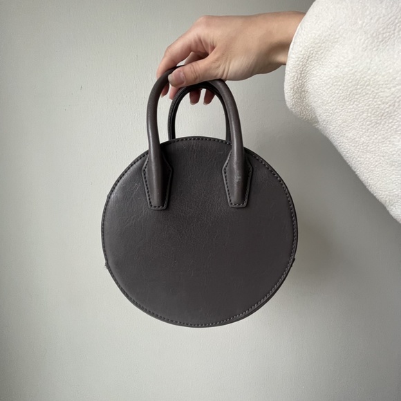 Brown/Grey Mini Matt & Nat Circle Purse - Vegan Leather - Picture 4 of 5